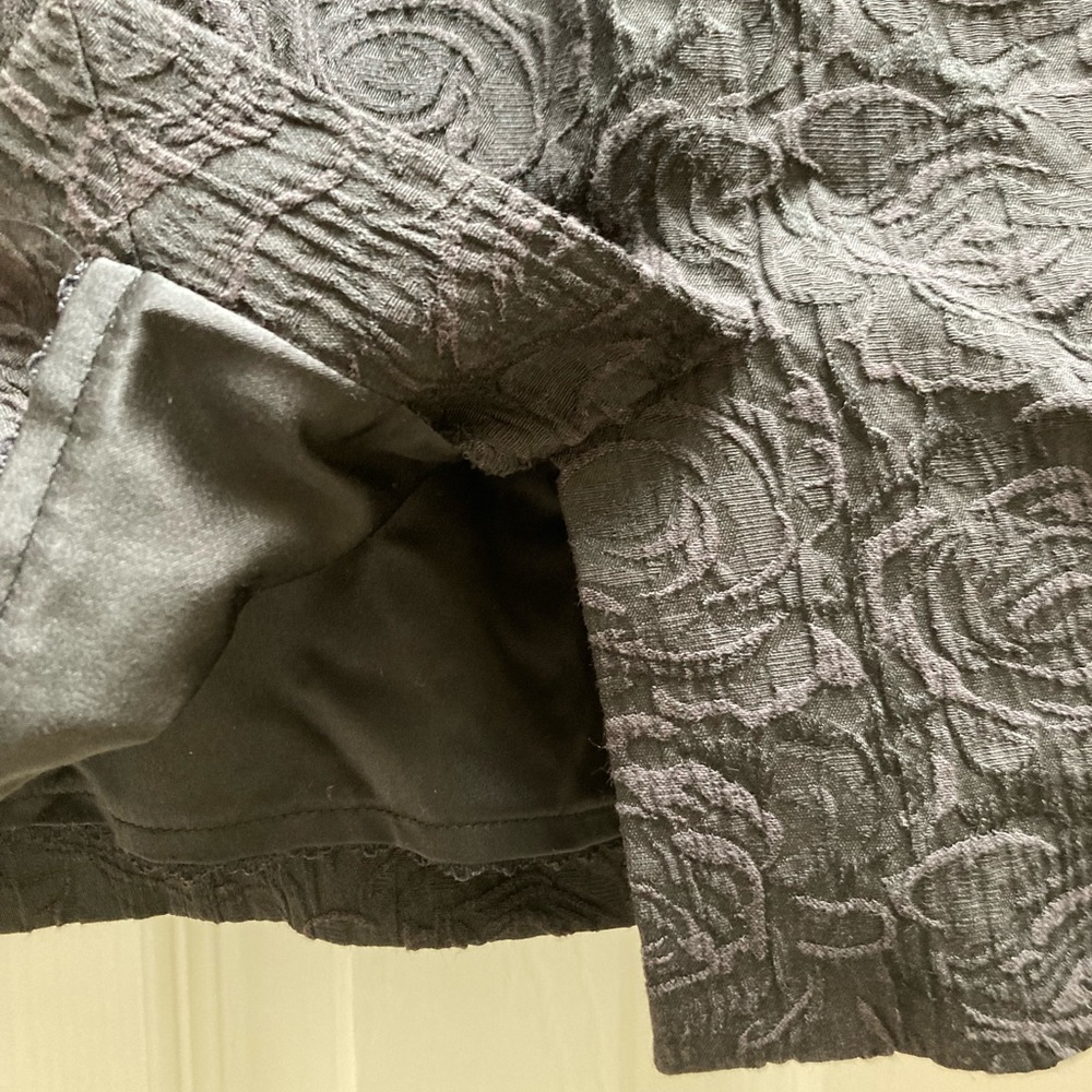 Vanessa Virginia Anthropologie black rose brocade pencil skirt size 4 - Picture 4 of 8